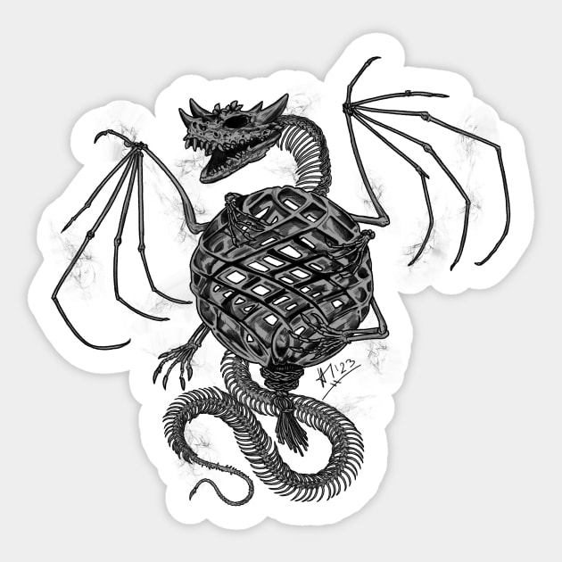 Undead Dragon Sticker by Greydn